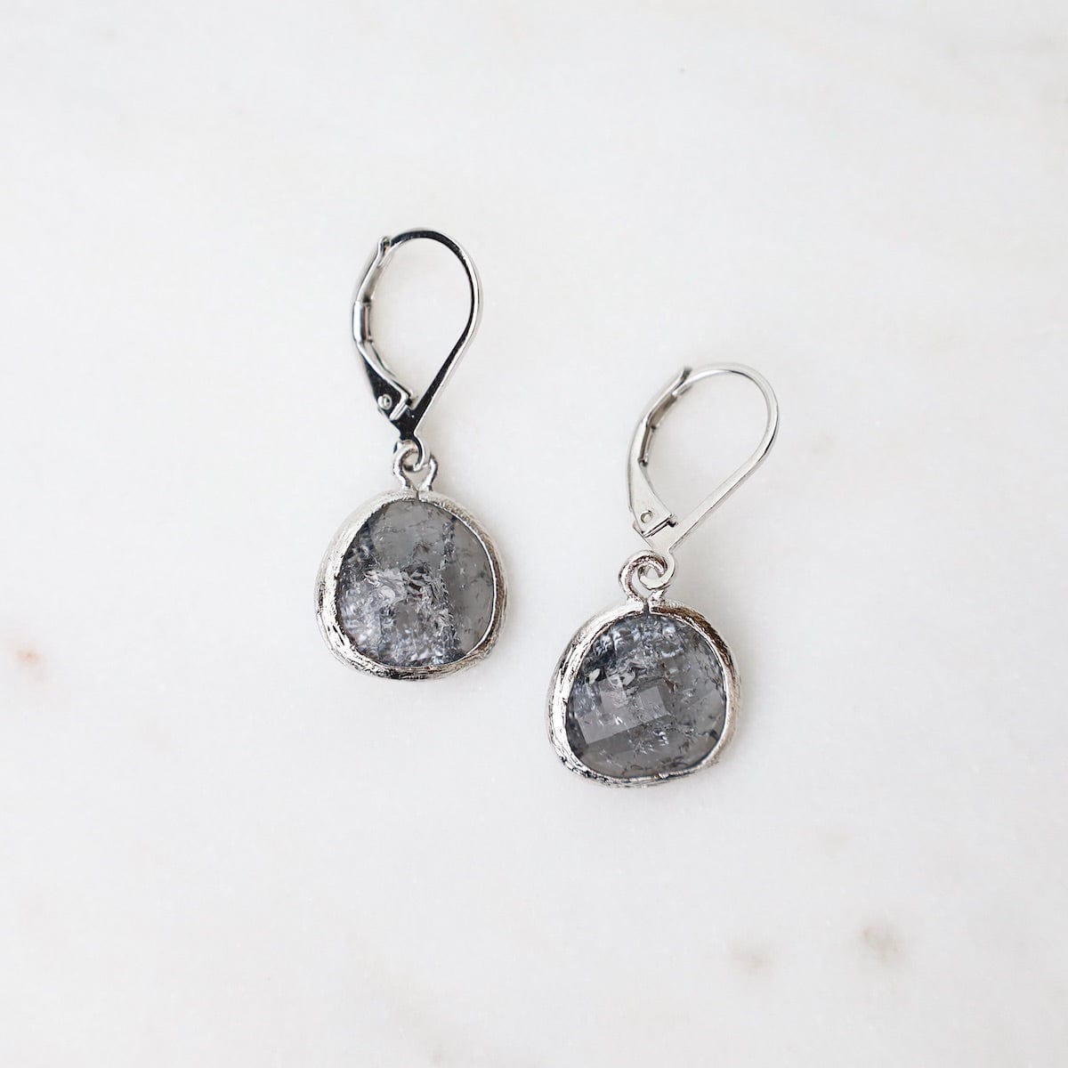 ear sterling silver grey rock crystal lever back earrings 40817721606375